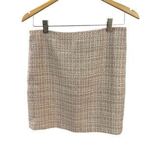 Willi Smith Mini Skirt - Cream/Tan Tweed Size 4